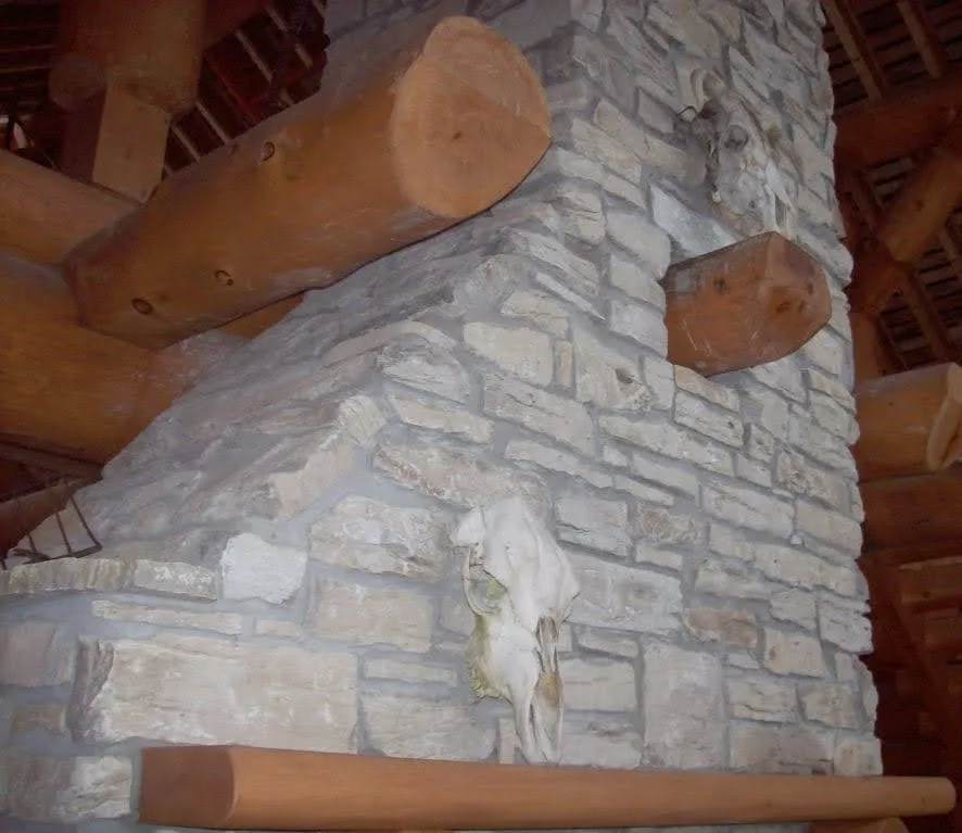 Door County Fieldstone Rustic Interior Fireplace