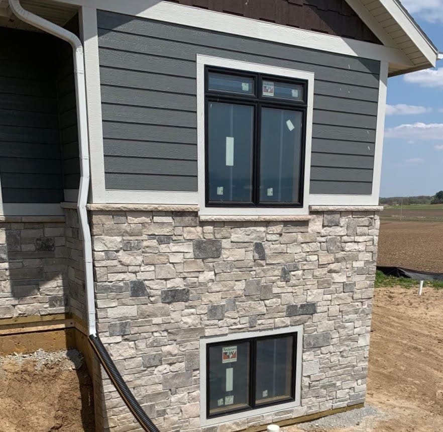 Graphite Real Thin Stone Veneer Exterior Siding Accent