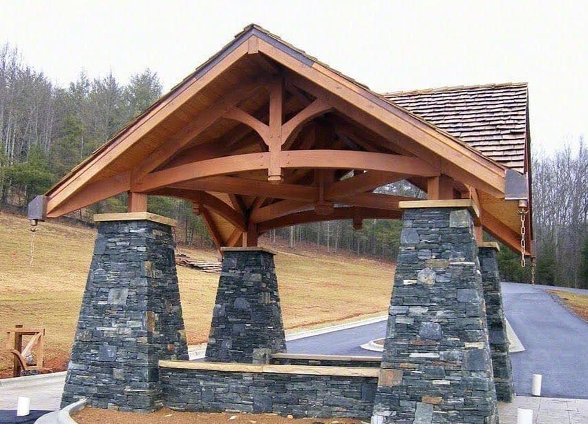 Quincy and Ebony Ridge Real Stone Veneer Custom Blend Pavilion