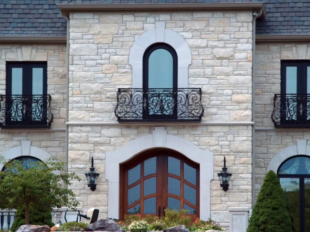 Custom La Spezia Real Stone Veneer With Gold Tones