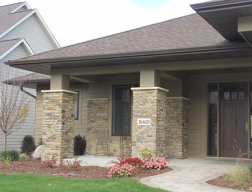 Heritage Natural Thin Stone Veneer Front Entrance