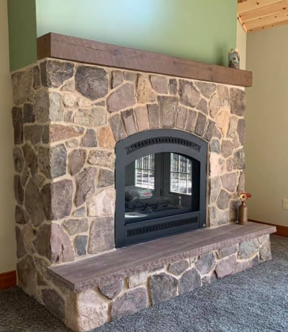 Langston Natural Stone Veneer Fireplace