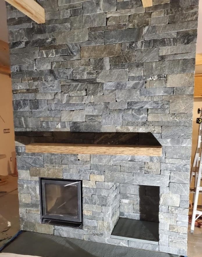 Manhattan Real Thin Stone Veneer Drystack Fireplace