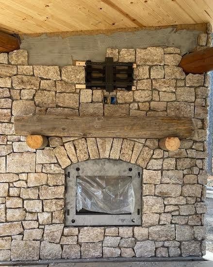 Mediterra Real Thin Stone Veneer Fireplace Installation