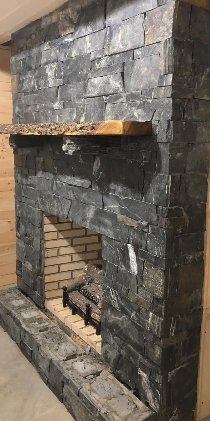 Midford Real Thin Stone Veneer Interior Drystack Fireplace