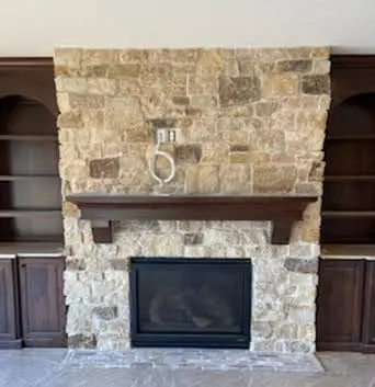 Mojave Real Thin Stone Veneer Interior Fireplace