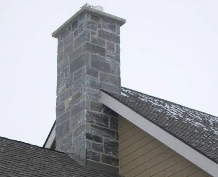 Monroe Thin Stone Veneer Chimney