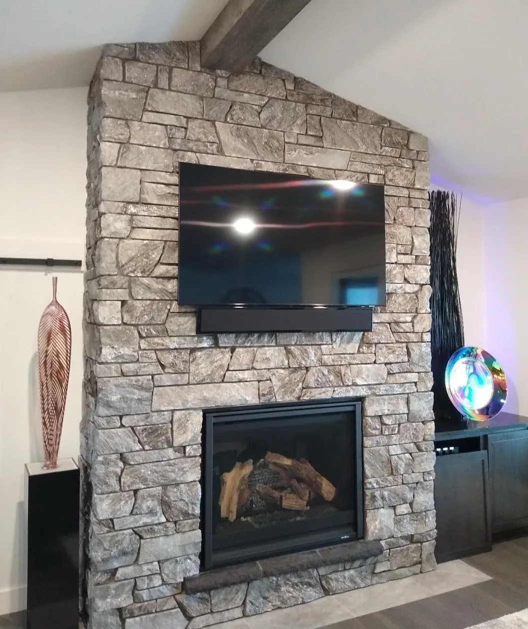 Moonlight Real Stone Veneer Interior Fireplace