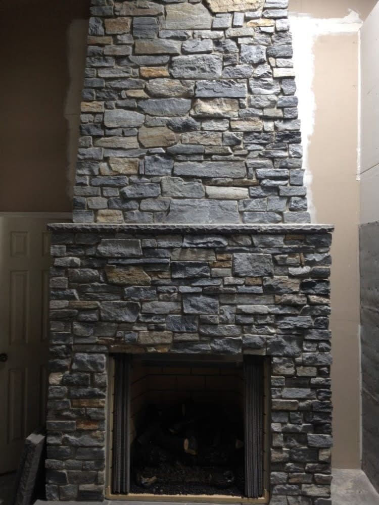 Mosholu Real Stone Veneer Fireplace