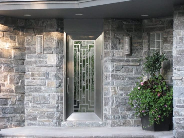 Pembroke Real Thin Stone Veneer Front Entrance