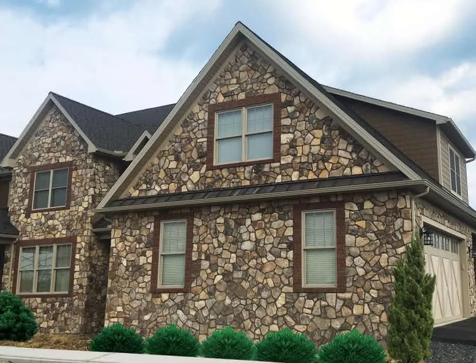 Pioneer Real Thin Stone Veneer Home Exterior Black Mortar