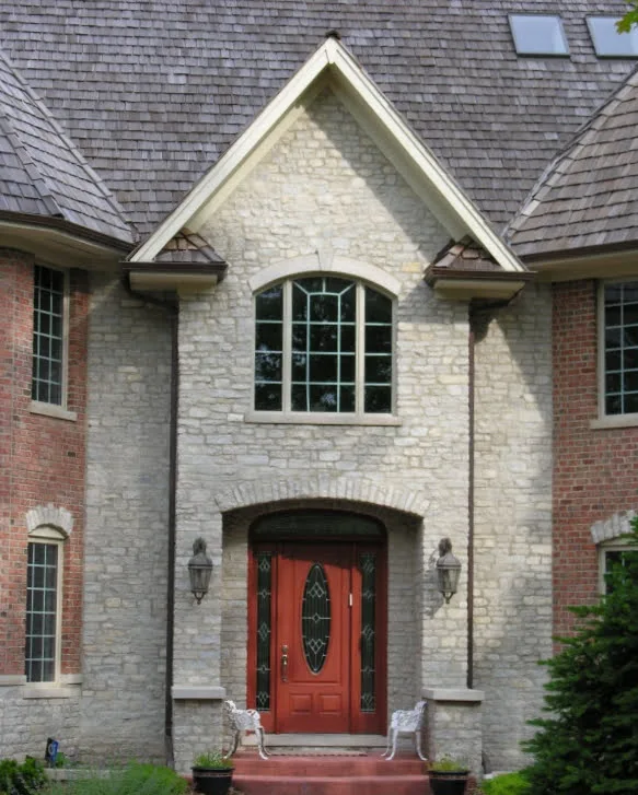Promenade Tumbled Ashlar Style Real Thin Stone Veneer Accent Wall