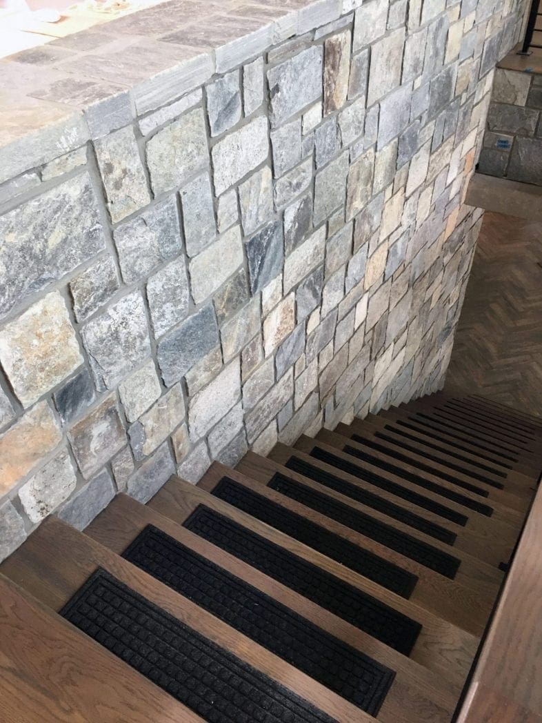 Queen Creek and Springfield Natural Thin Stone Veneer Custom Blend Stairs