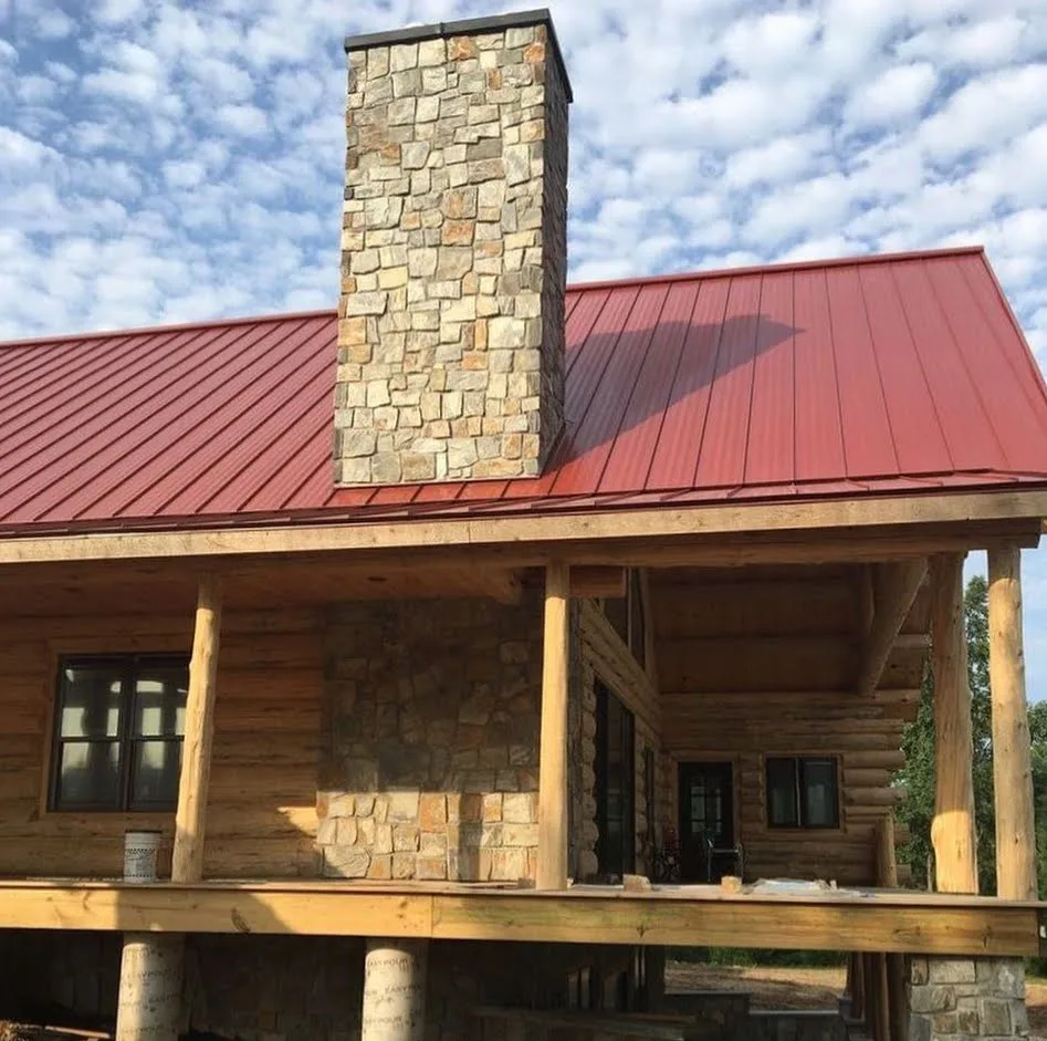 Rochester Real Thin Stone Veneer Log Cabin Siding