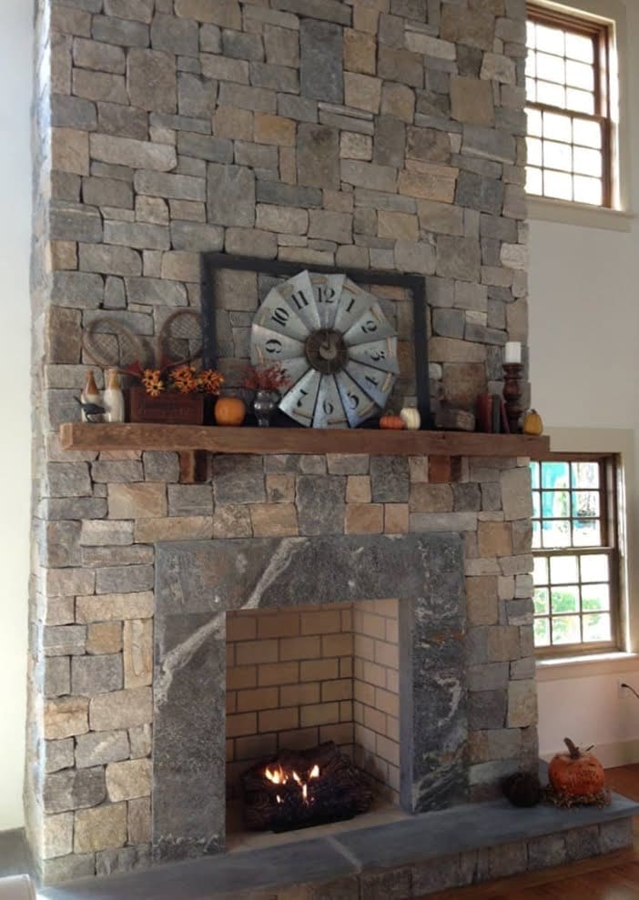 Salem Natural Thin Stone Veneer Fireplace