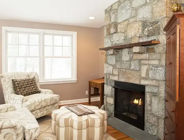 Salem Natural Thin Stone Veneer Interior Fireplace