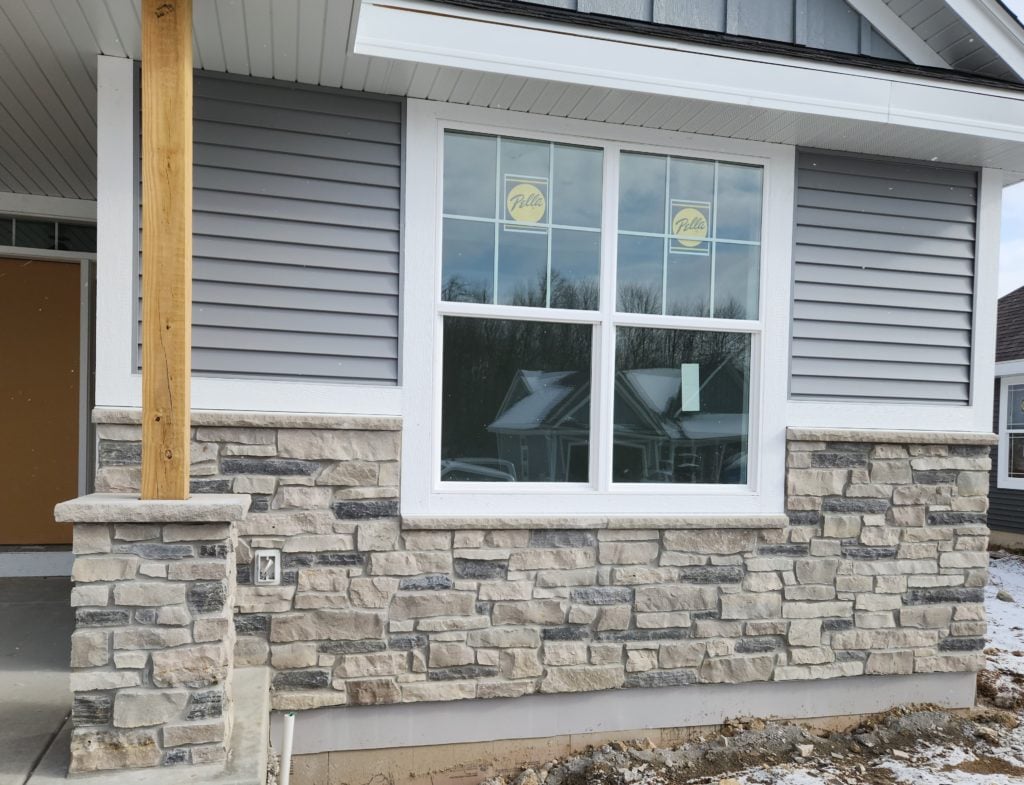 Custom Thunder Bay with Smaller Heights Real Thin Stone Veneer Wainscoting