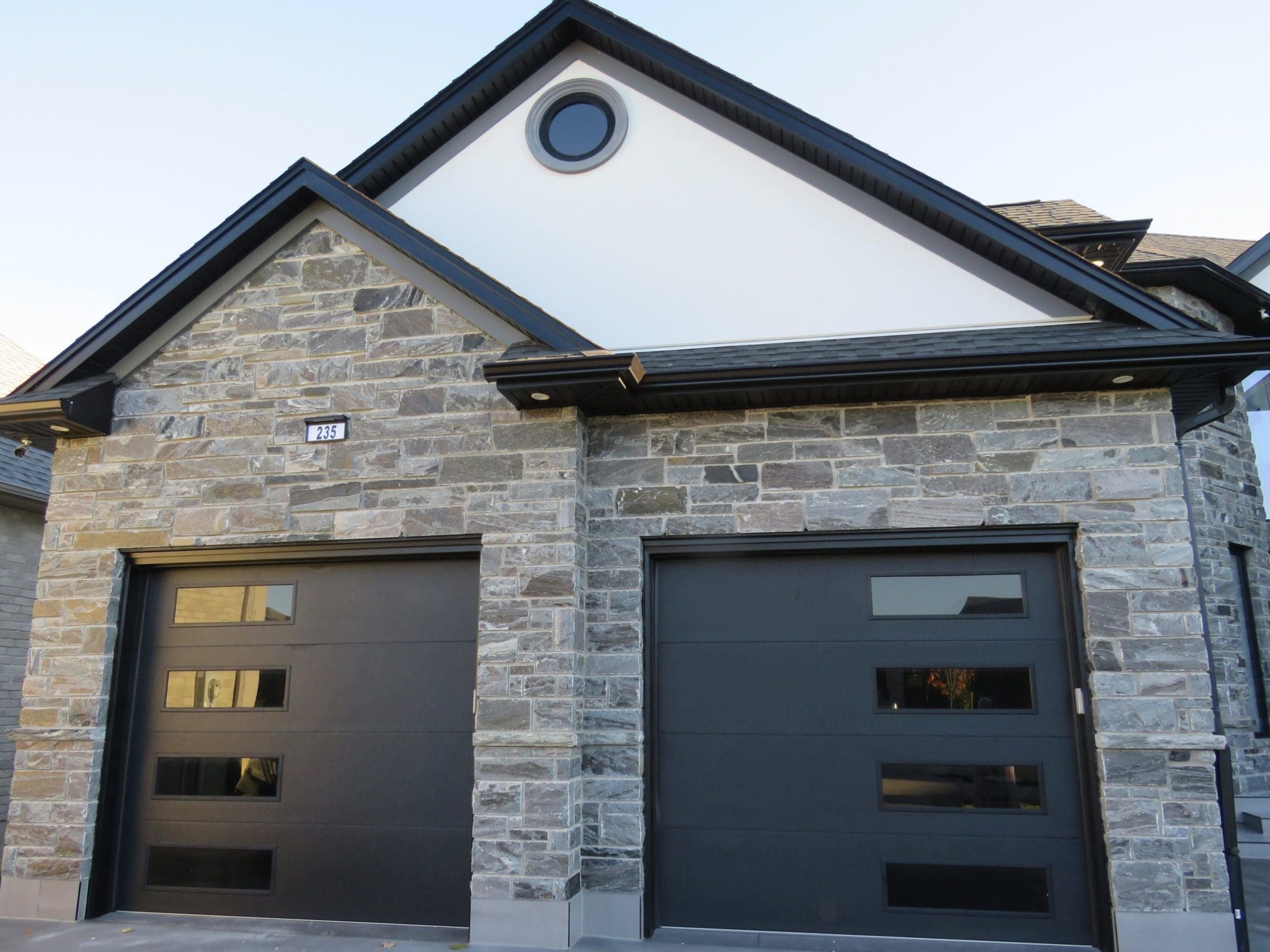 Pembroke Dimensional Style Real Thin Stone Veneer Garage