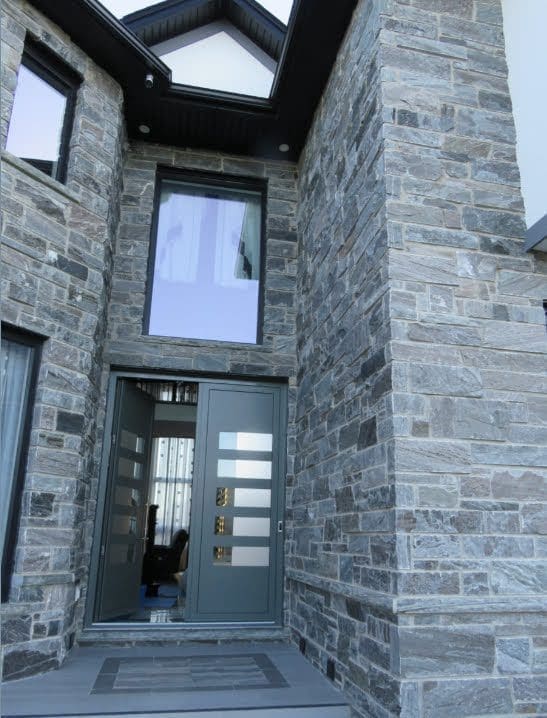 Pembroke Real Granite Thin Stone Veneer Front Entrance