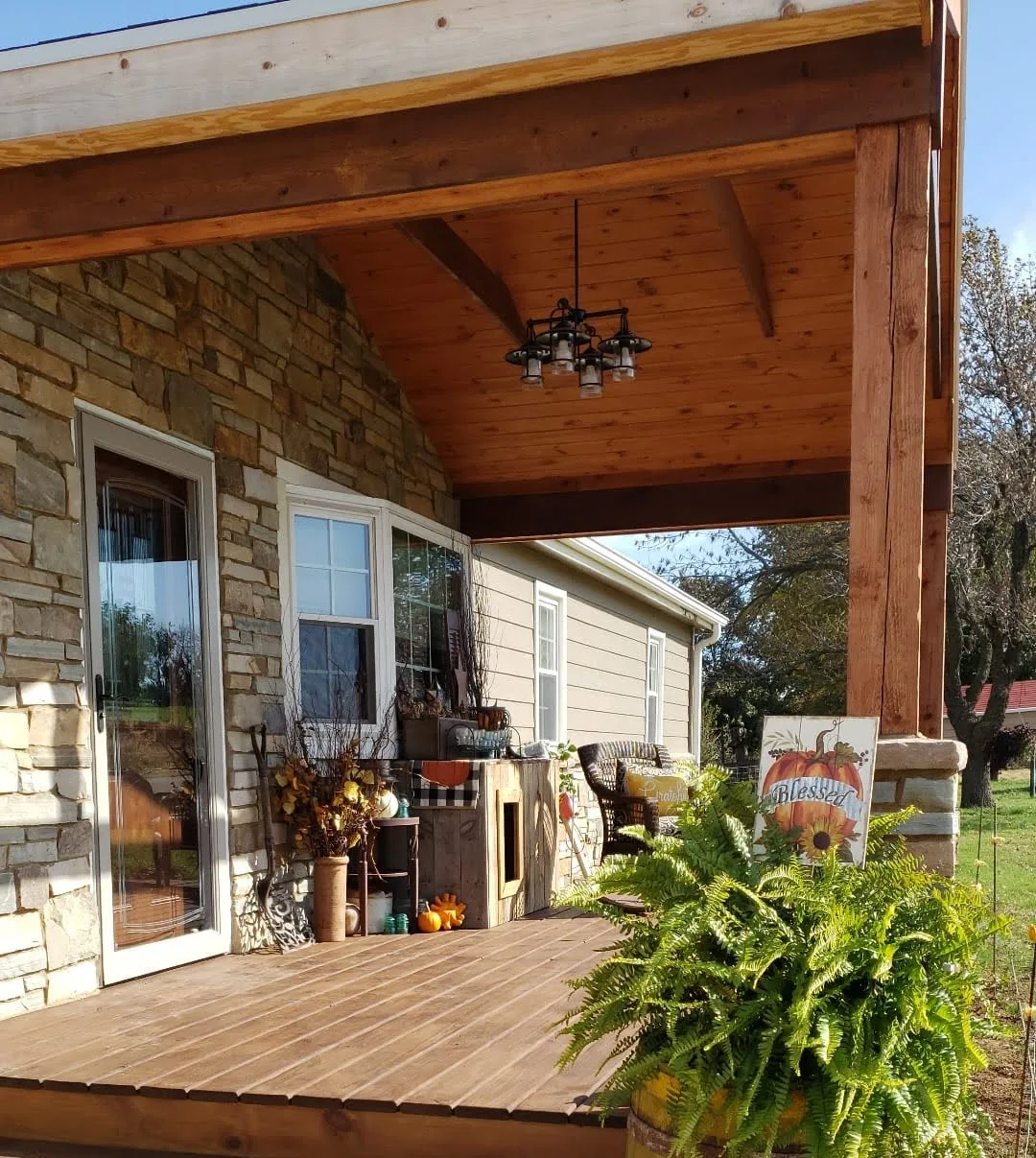 Savannah Real Thin Stone Veneer Front Porch