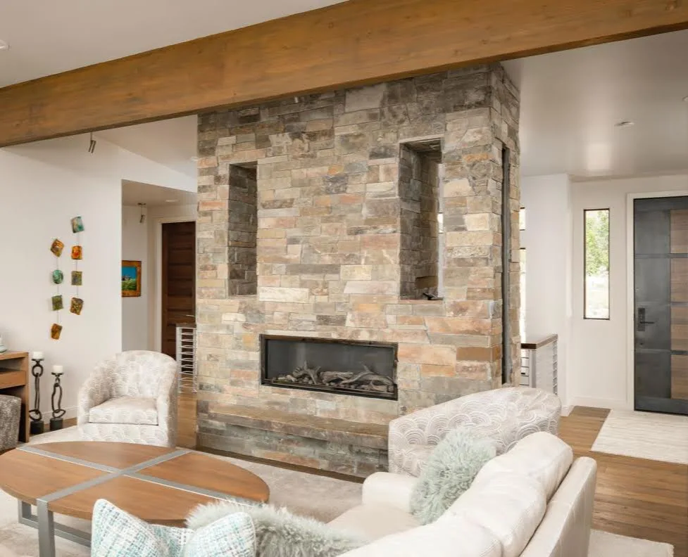 Sumpter Real Stone Veneer Interior Fireplace