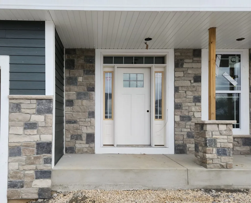 Thunder Bay Natural Thin Stone Veneer Front Entrance
