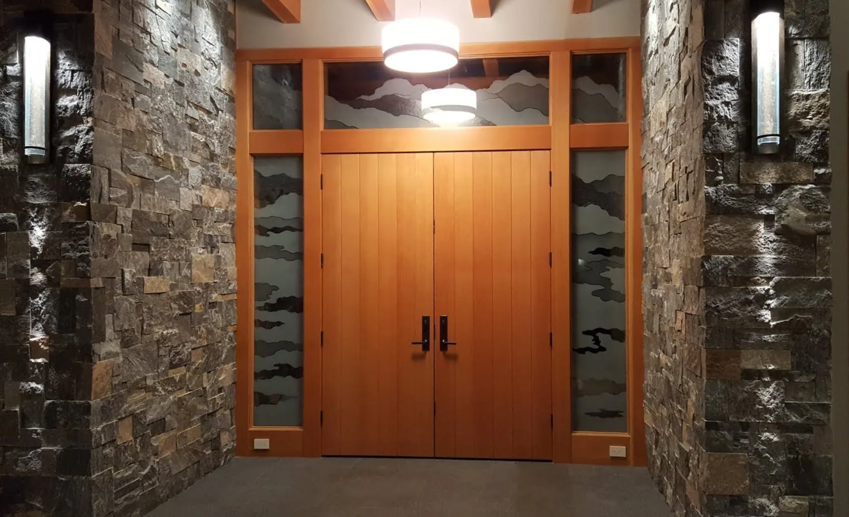 Vancouver Natural Stone Veneer Custom Drystack Front Entrance