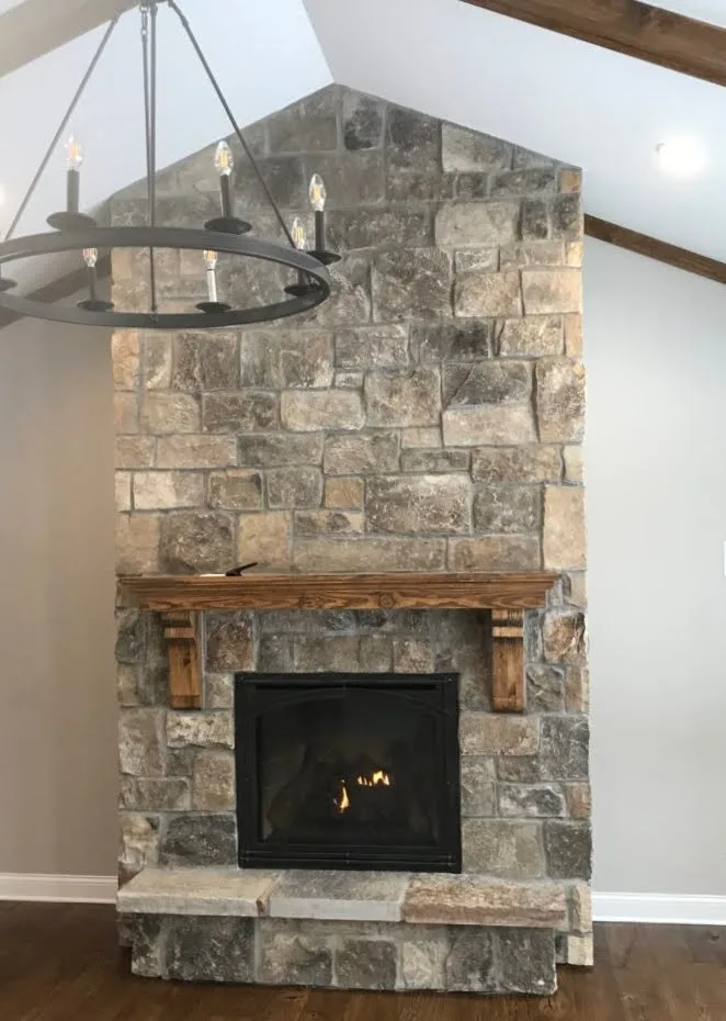 Whistler Natural Stone Veneer Interior Fireplace