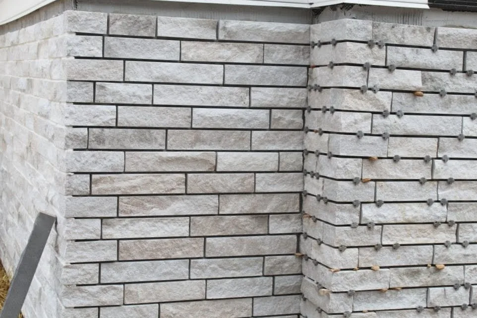 Whittier Natural Stone Veneer Awaiting Mortar