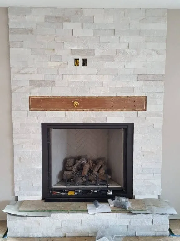 Whittier Real Stone Veneer Fireplace
