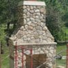 Sunset Point Real Thin Stone Veneer Outdoor Fireplace Install