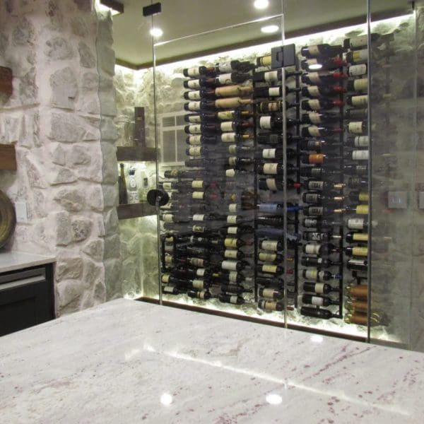 Pioneer Real Thin Stone Veneer Basement Wine Cellar