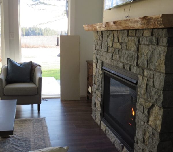 Baltic Hills Real Thin Stone Veneer Custom Dimensional Cut Fireplace Installation