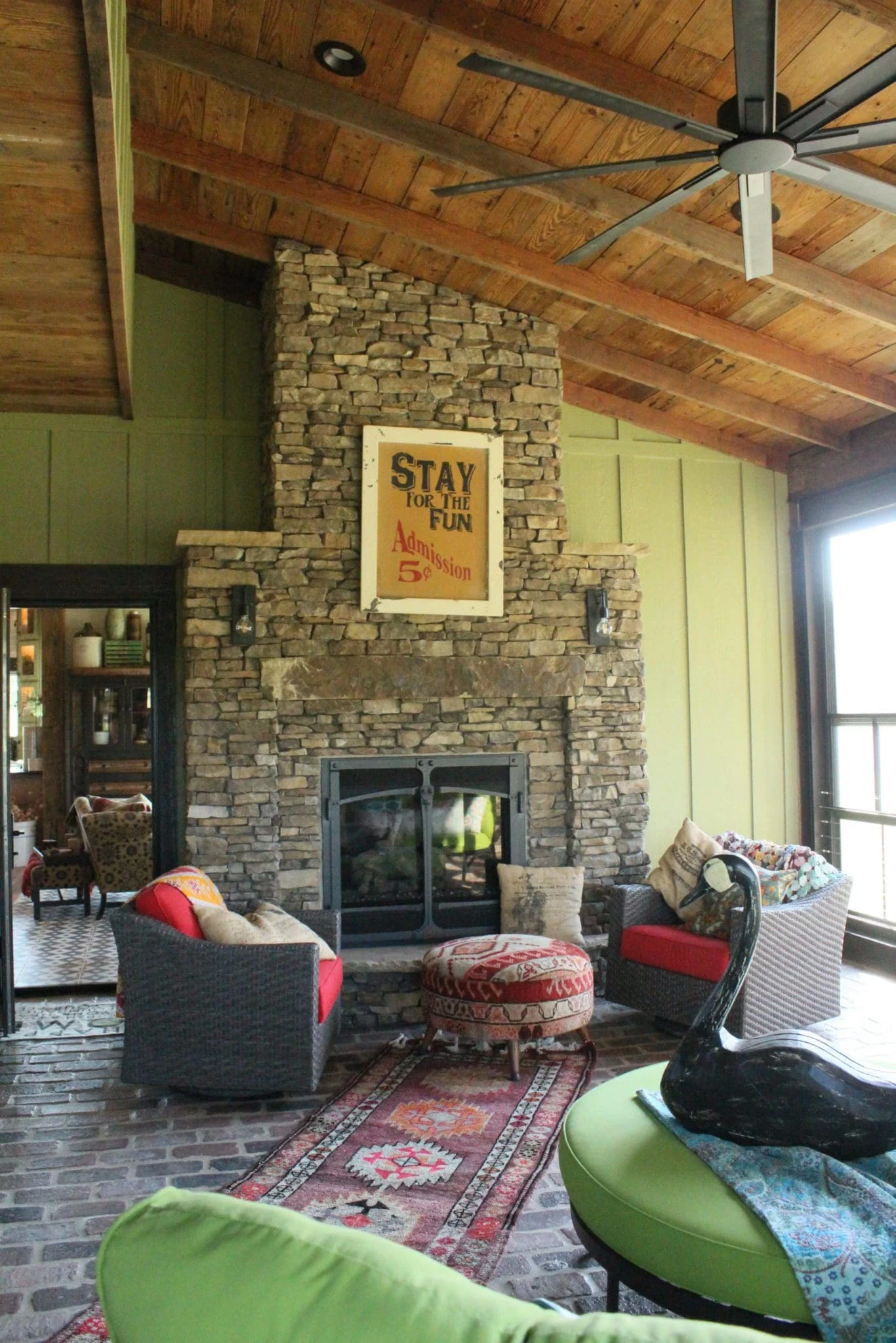 Feldberg Real Ledgestone Thin Veneer Sunroom Fireplace