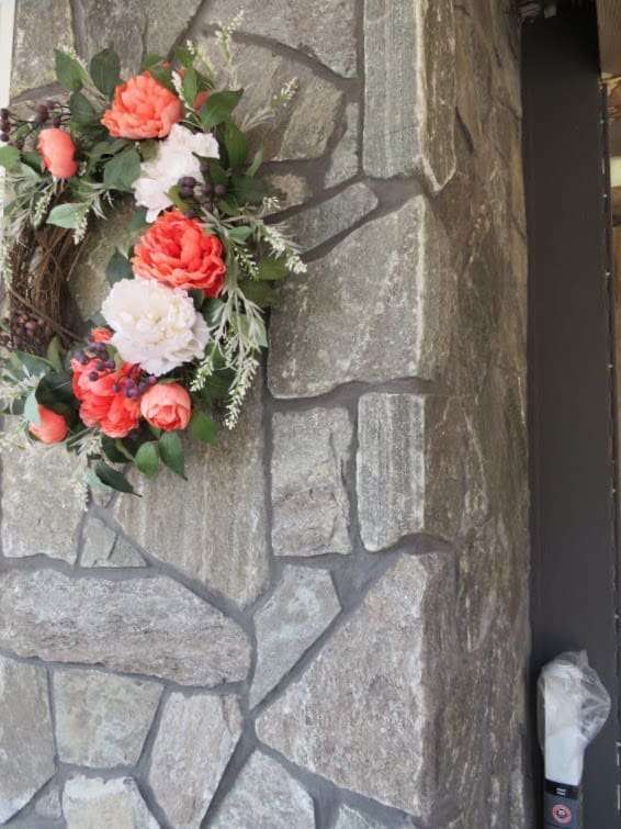 Concord Natural Granite Thin Stone Front Entrance