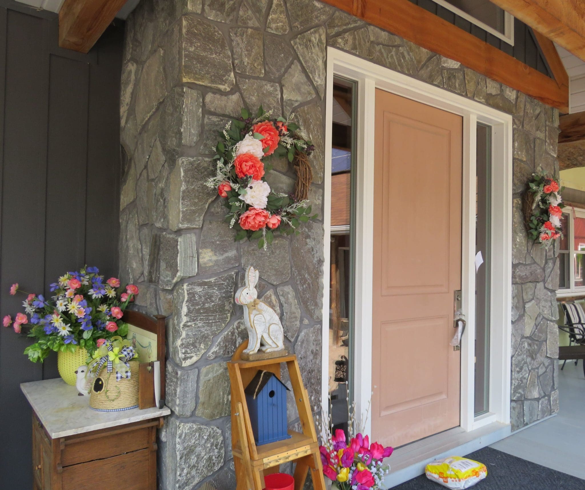 Concord Natural Thin Stone Veneer Front Entrance