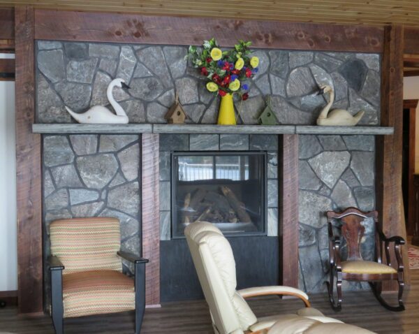 Concord Real Thin Stone Veneer Basement Fireplace