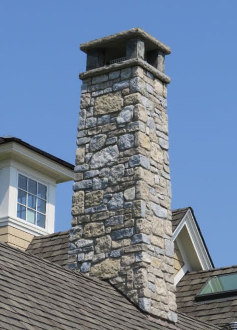 Chateau and Nottingham Natural Stone Veneer Chimney