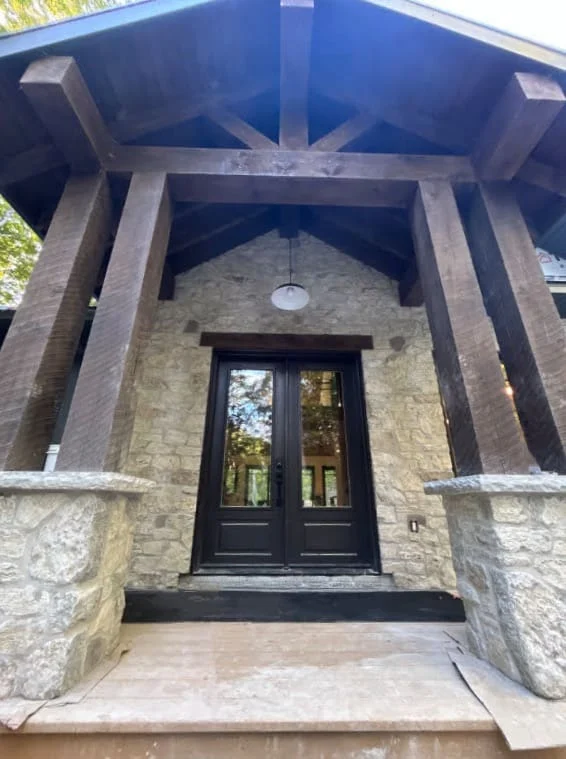 Door County Fieldstone Natural Stone Veneer Custom Blend Front Entrance