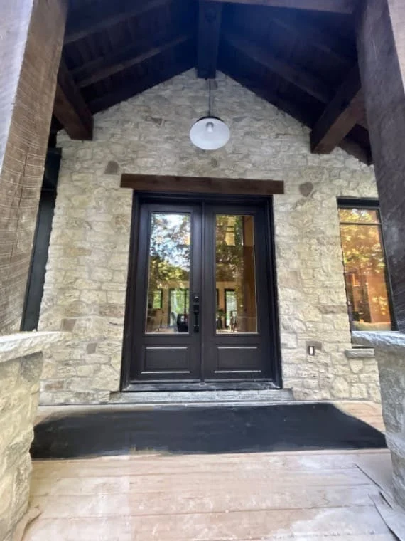 Door County Fieldstone Real Stone Veneer Custom Blend Front Entrance