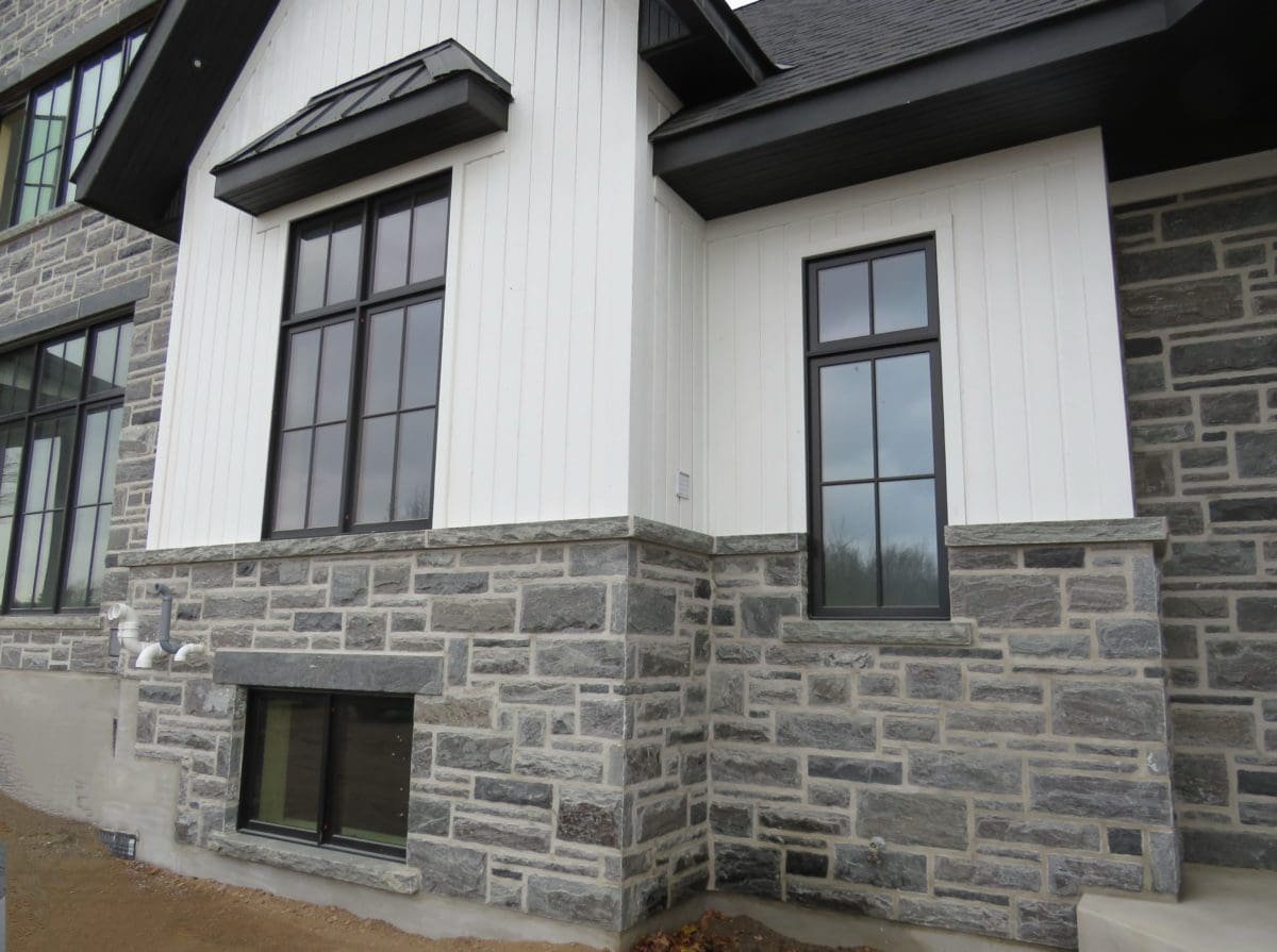 Pembroke Granite Thin Veneer Exterior With Light Mortar Flush Joint Quarry Mill 2428