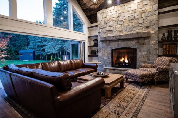 Queen Creek Natural Stone Veneer Interior Fireplace