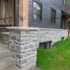 Vineyard Real Thin Stone Veneer Wainscoting with Light Mortar