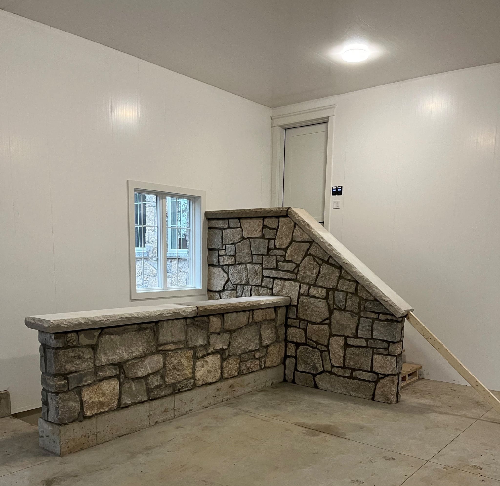 Chateau Natural Limestone Thin Veneer Garage Interior