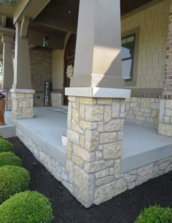 Chateau Natural Limestone Thin Veneer Porch Pillars