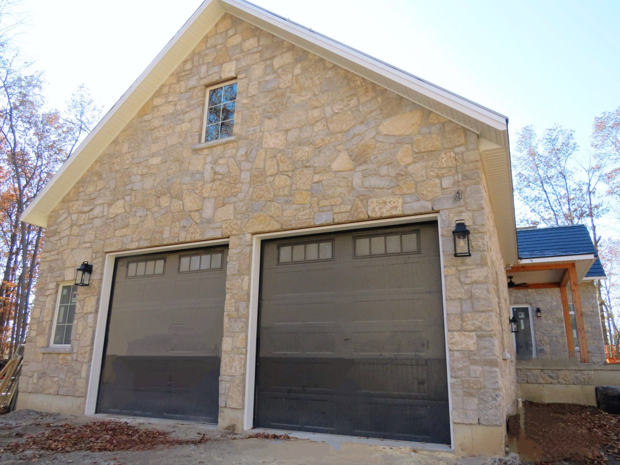 Chateau Natural Thin Stone Veneer Garage Installation