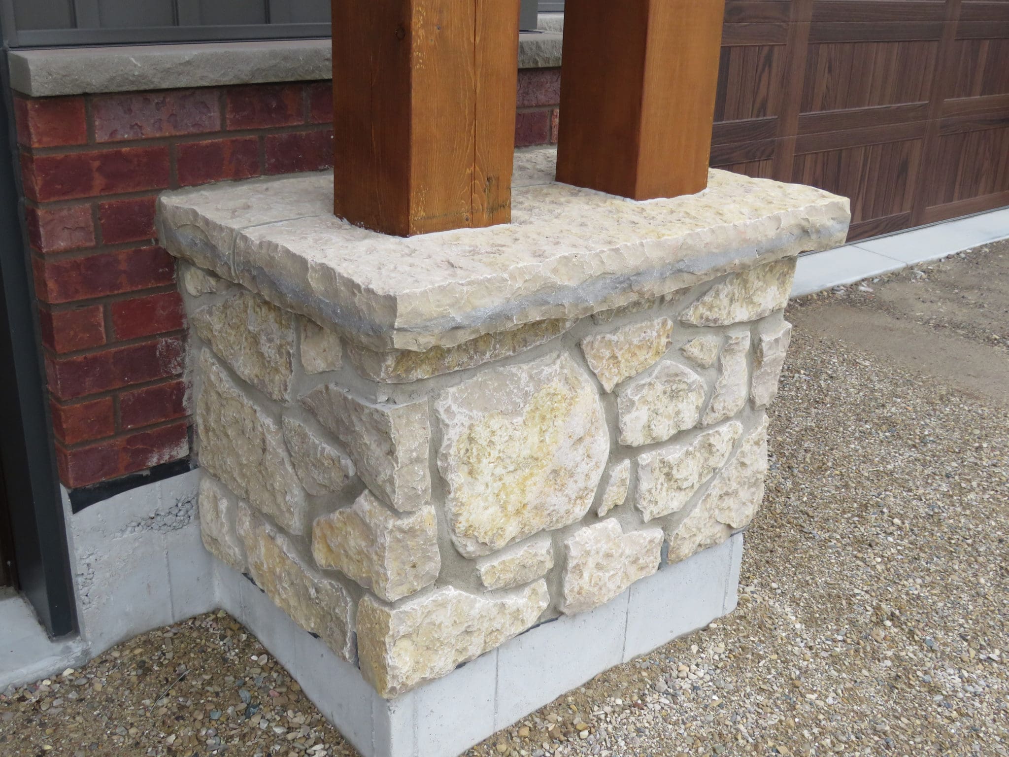 Chateau Real Thin Limestone Veneer Custom Mosaic Pillar