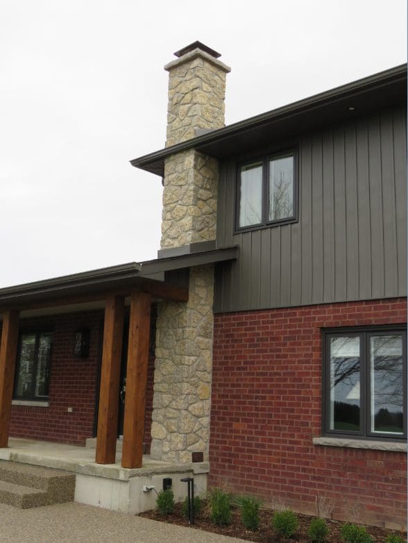 Chateau Real Thin Stone Veneer Custom Mosaic Style Chimney