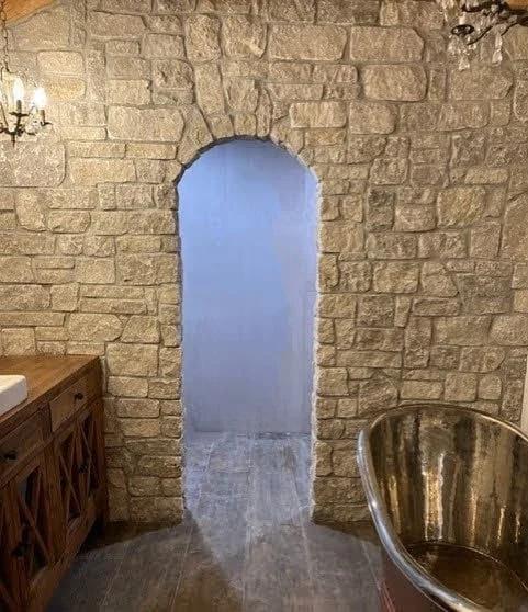 Pewter Night Custom Natural Thin Stone Veneer with Irregular Pieces