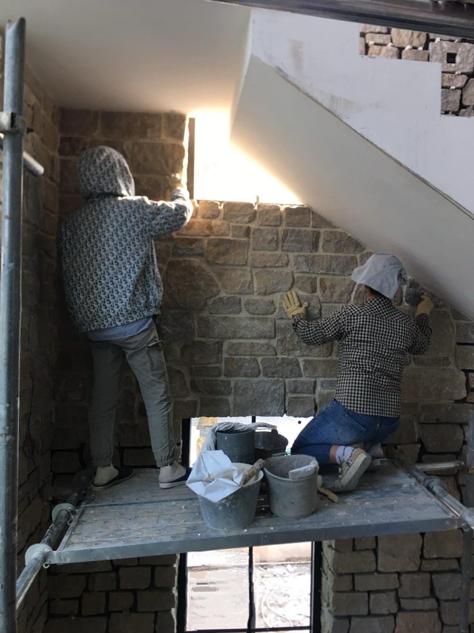 Tuscan Antique Natural Thin Stone Veneer Installation